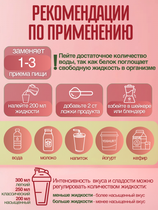 Протеин коктейль без сахара (Клубника)
